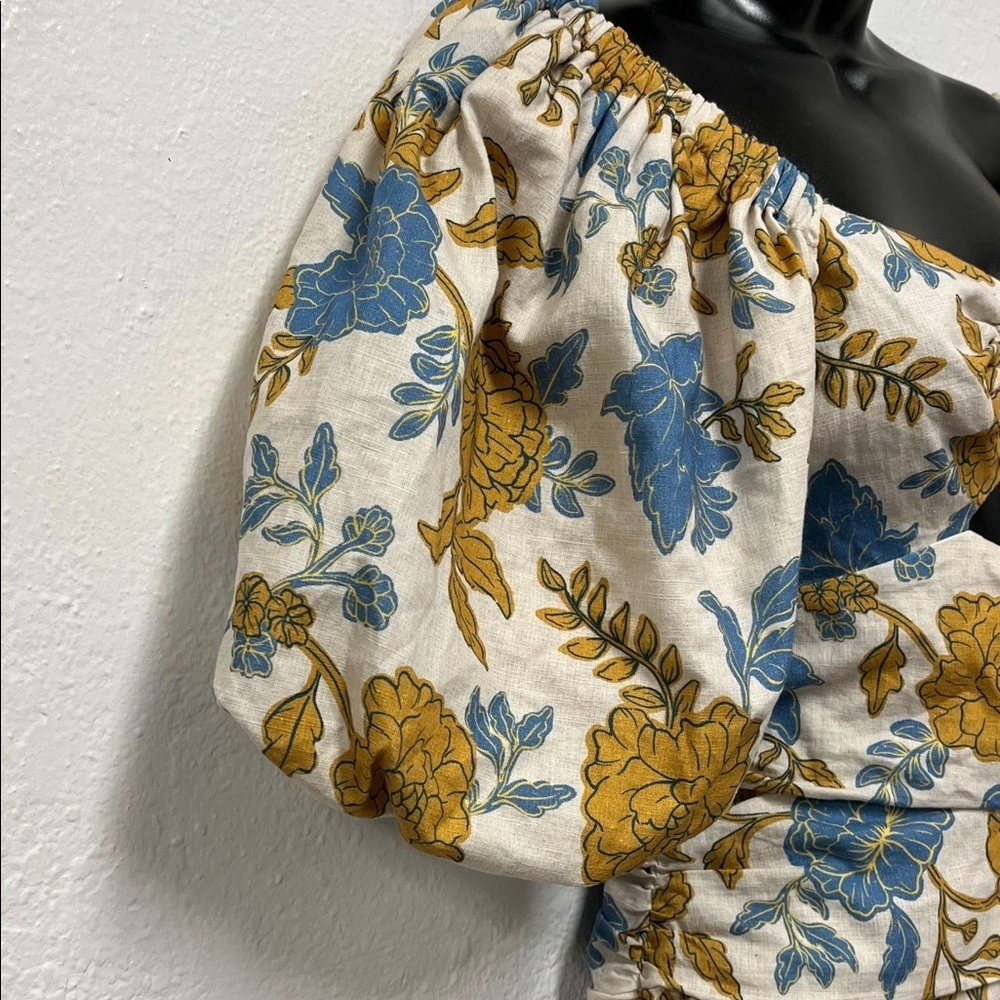 NWOT AMALIE THE LABEL SHOWPO EMERITA PUFF SLEEVE RUCHED DRESS VALENCIA FLORAL s2 - Picture 4 of 7